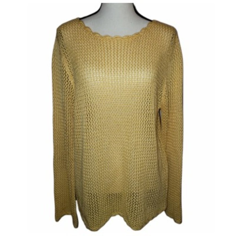 RELATIVITY - Yellow Knitted Sweater Size Large New